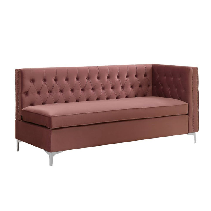 Acme Furniture Rhett Sectional Sofa in Coral Velvet 55505