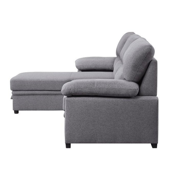 Acme Furniture Nazli Sectional Sofa in Gray Fabric 55525