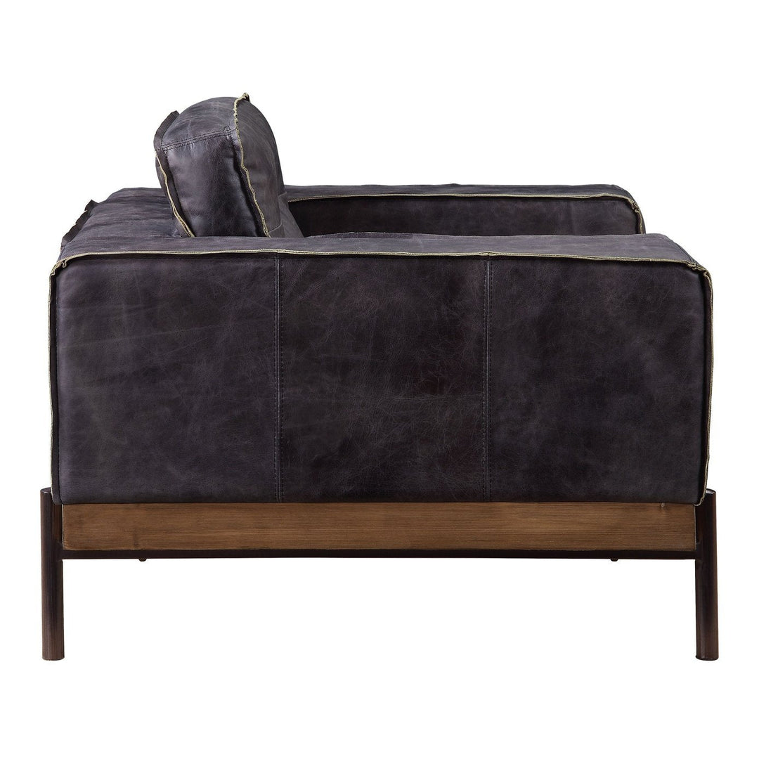 Acme Furniture Silchester Sofa in Antique Ebony Top Grain Leather 56505