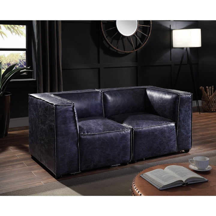 Acme Furniture Birdie Modular - Wedge in Vintage Blue Top Grain Leather 56597