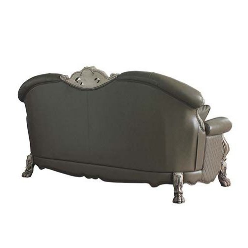 Acme Furniture Dresden Sofa W/5 Pillows in PU & Vintage Bone White Finish 58175