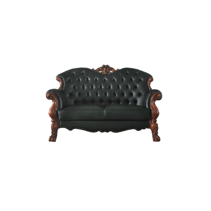Acme Furniture Dresden Loveseat W/3 Pillows in PU & Cherry Oak Finish 58231