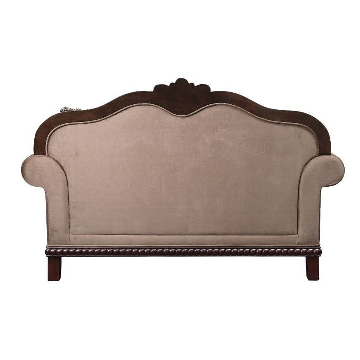 Acme Furniture Chateau De Ville Loveseat W/3 Pillows(Same Lv01589) in Fabric & Espresso Finish 58266