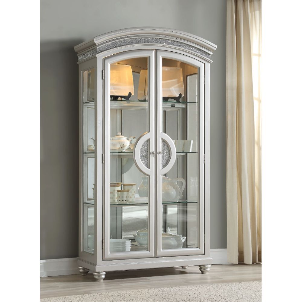 Acme Furniture Maverick Curio in Platinum Finish 61806