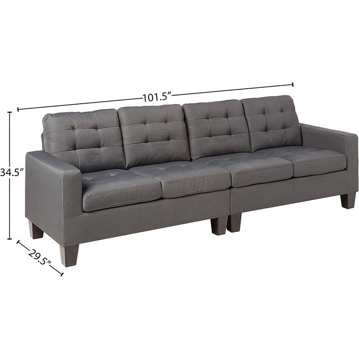 Acme Furniture Earsom Sectional Sofa in Gray Linen 52760