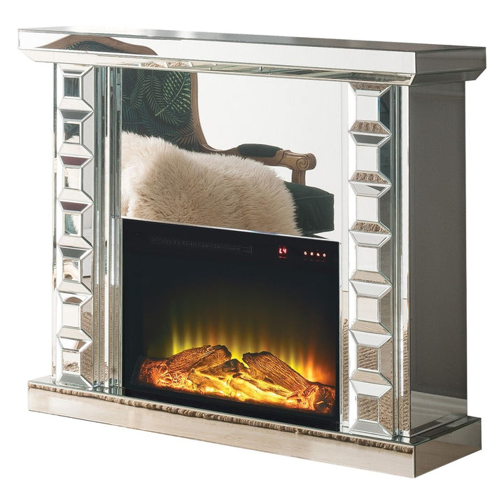 Acme Furniture Dominic Fireplace in Mirrored 90202