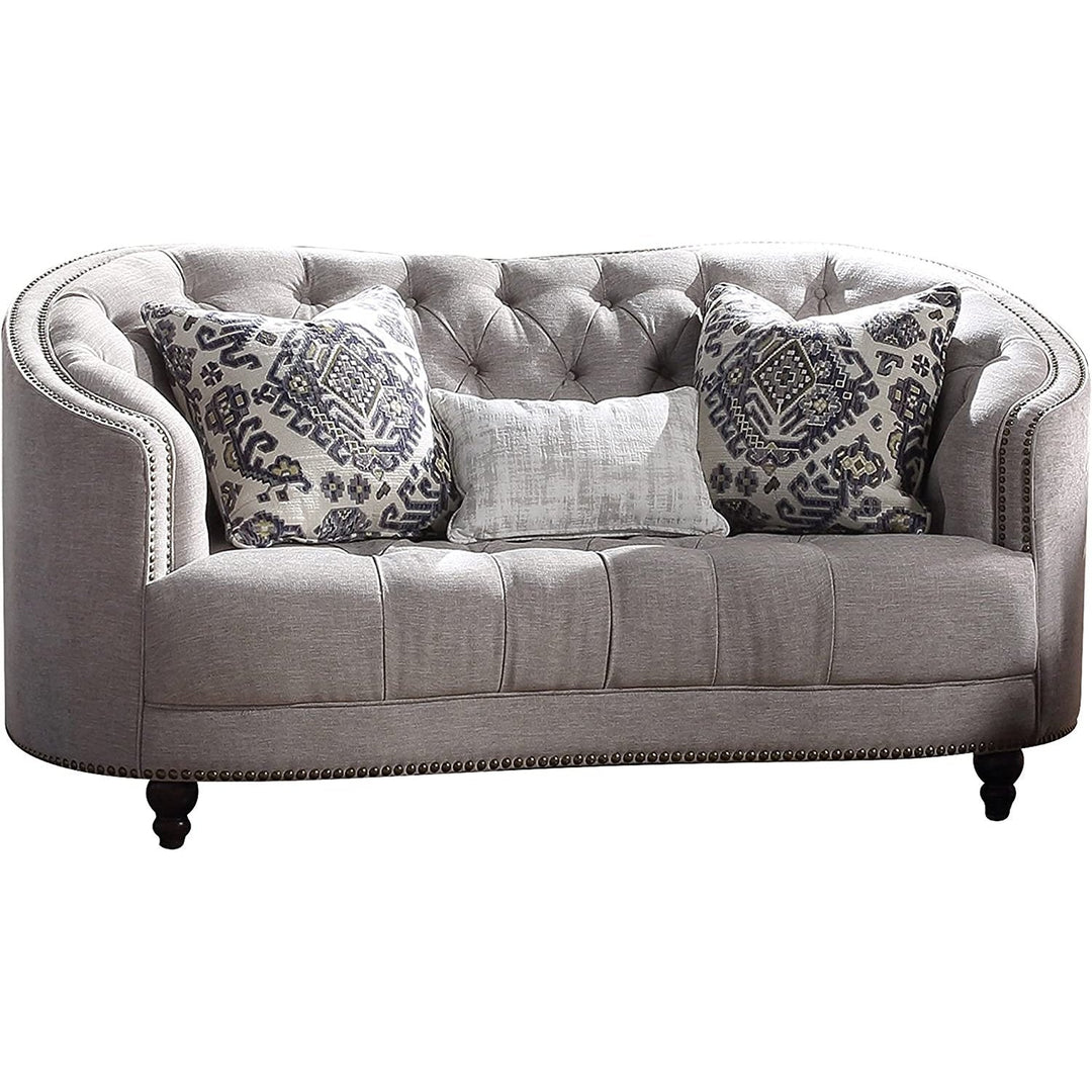 Acme Furniture Saira Loveseat W/3 Pillows in Light Gray Fabric 52061