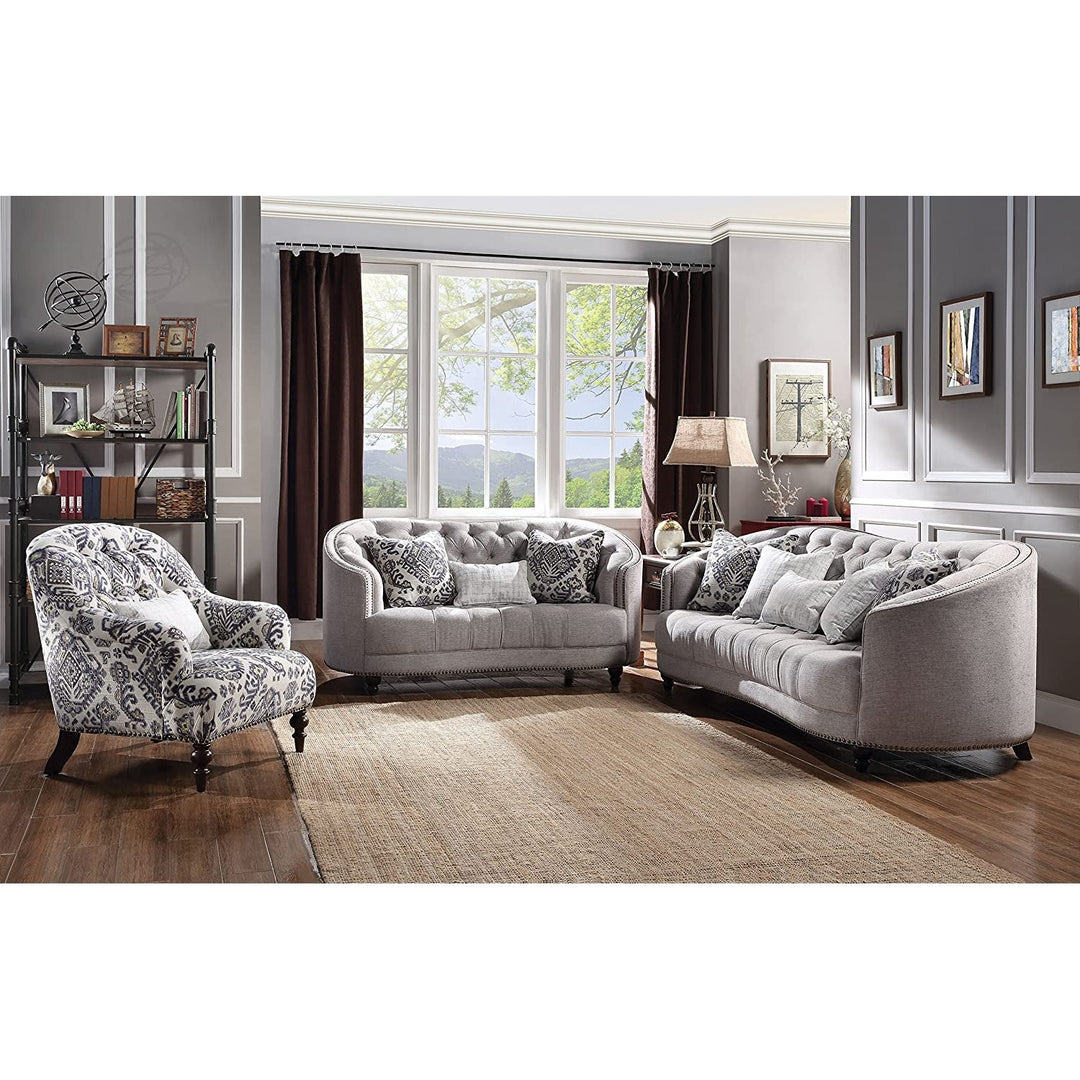 Acme Furniture Saira Loveseat W/3 Pillows in Light Gray Fabric 52061