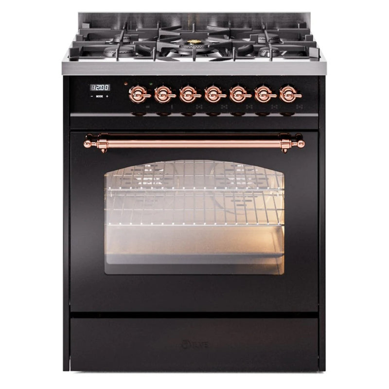 ILVE 30" Nostalgie II Series Freestanding Single Oven Dual Fuel Range with 5 Sealed Burners (UP30NMP)