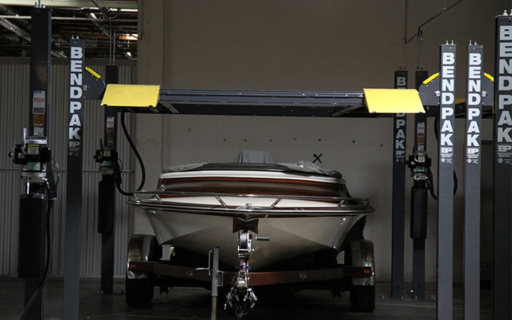 BendPak HD-7500BLX Four-Post Car Lift (5175315) 7,500-lb. Capacity / Vehicle and Boat Storage Lift / 82" Rise