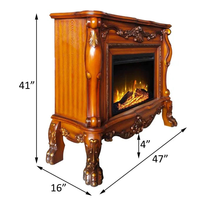 Acme Furniture Dresden Fireplace in Cherry Oak Finish AC01309