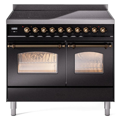ILVE 40" Nostalgie II Series Freestanding Electric Double Oven Range with 6 Elements, Triple Glass Cool Door, Convection Oven, TFT Oven Control Display and Child Lock - UPDI406NMP