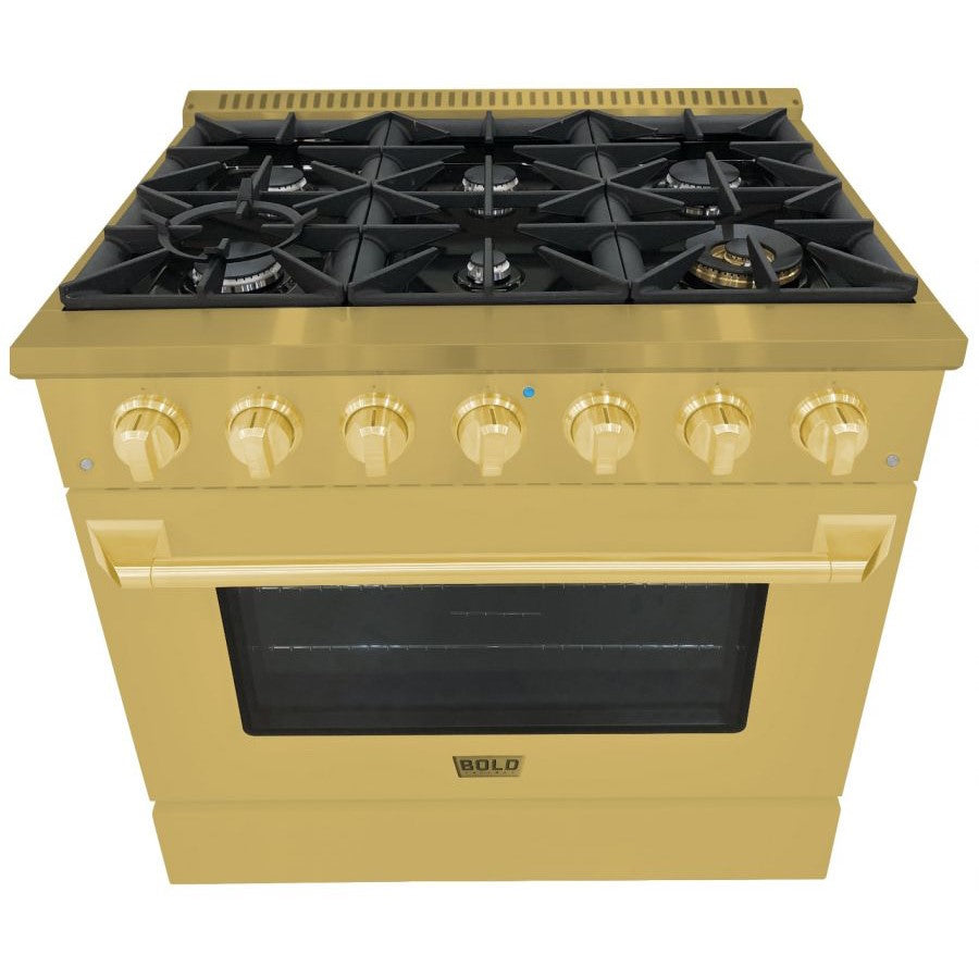 Hallman BOLD 36” 5.2 Cu.Ft. 6 Burner Freestanding Dual Fuel Range and –  Premier Home Supply