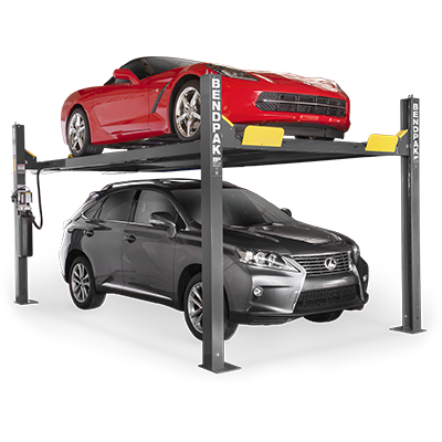 BendPak HD-9XW Four-Post Car Lift (5175863) 9,000-lb. Capacity / Four-Post Lift / Standard Width / High Lift