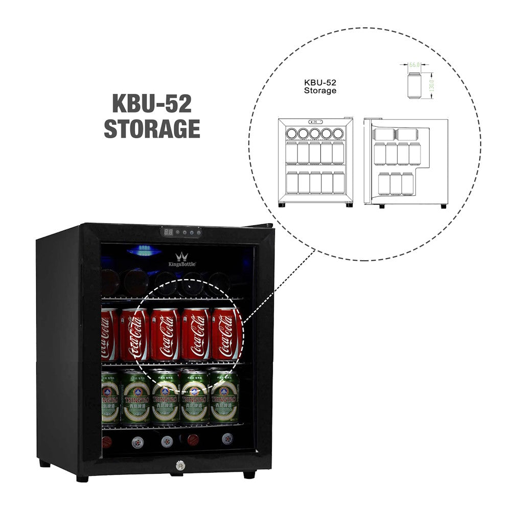 KingsBottle KBU52BP 45 Can Compressor Mini Bar Fridge