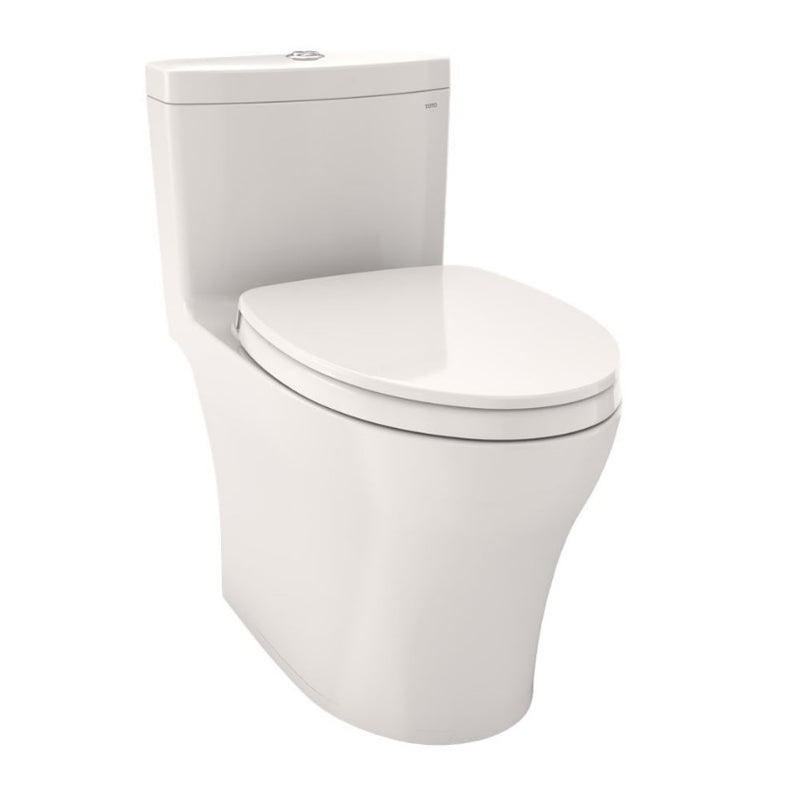 TOTO Aquia IV Elongated Bowl with SoftClose Seat, Dual-Flush One-Piece Toilet, 1.0 & 0.8 GPF, Washlet+ Compatible -MS646124CUMF