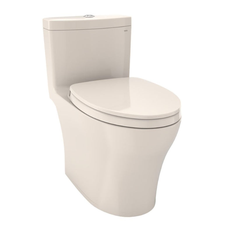 TOTO Aquia IV Elongated Bowl with SoftClose Seat, Dual-Flush One-Piece Toilet, 1.0 & 0.8 GPF, Washlet+ Compatible -MS646124CUMF