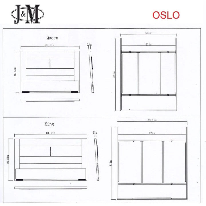 J&M Furniture Oslo Modern Bed