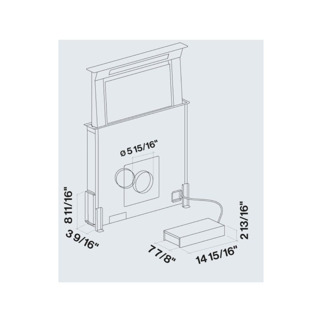 Falmec 36 in. 600 CFM Down Draft Range Hood in Stainless Steel- Motor Required (FDDOW36T6SS)