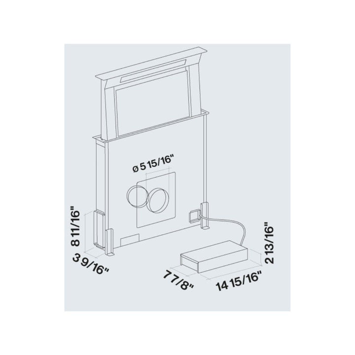 Falmec 36 in. 600 CFM Down Draft Range Hood in Stainless Steel- Motor Required (FDDOW36T6SS)