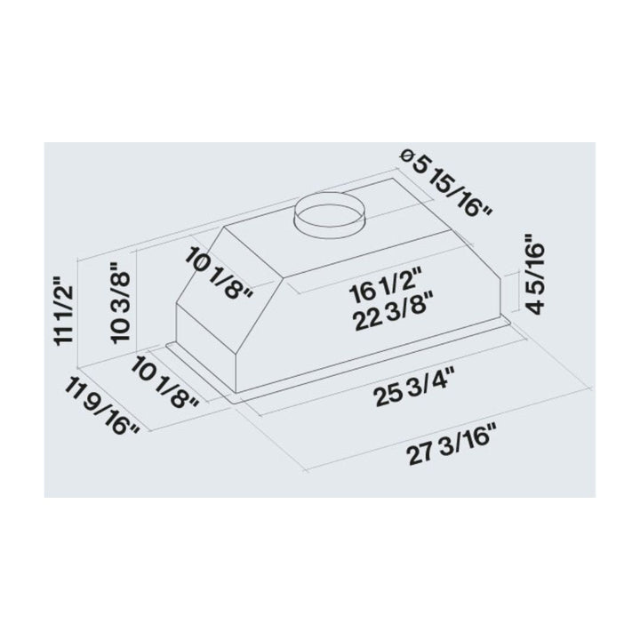 Falmec Valentina 500 CFM Range Hood Insert in Stainless Steel with Size Options (FIVAL)