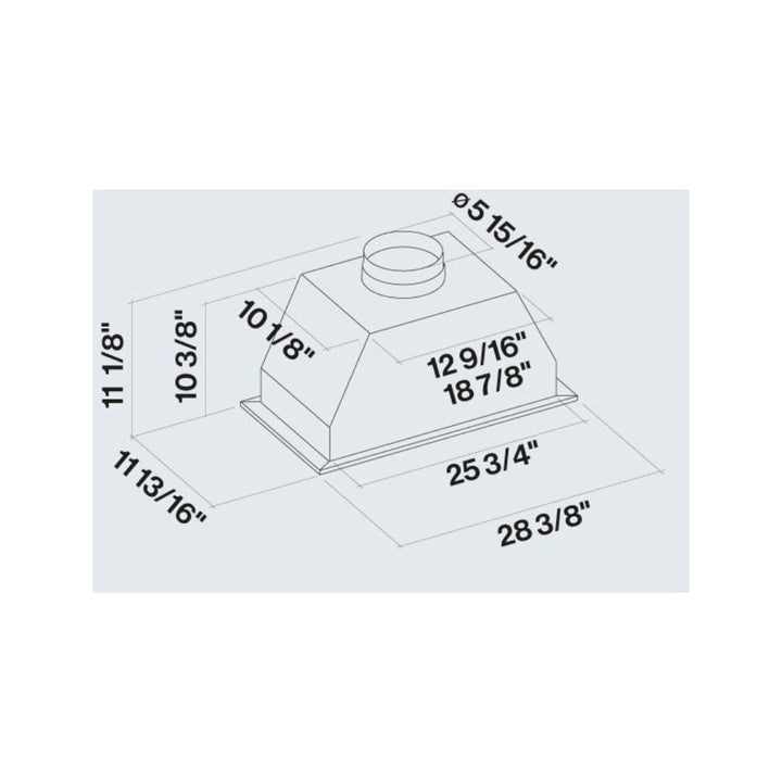 Falmec Mara 600 CFM Range Hood Insert in Stainless Steel with Size Options (FIMAR)