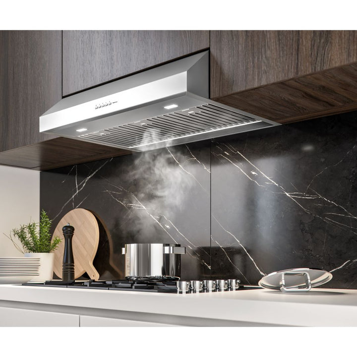 Falmec Eros 500 CFM Under Cabinet Range Hood in Stainless Steel with Size Options (FPERO)