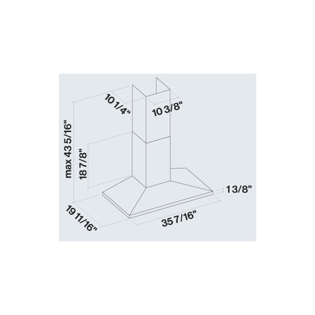 Falmec Vulcano 600 CFM Wall Mount Range Hood in Stainless Steel with Size Options (FPVUX)