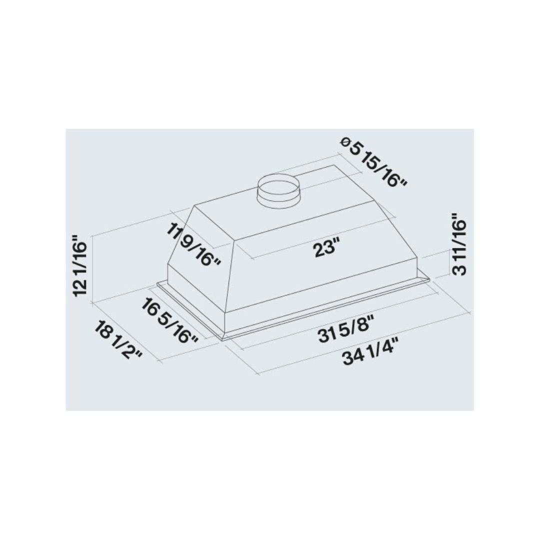 Falmec Massimo 36 in. Range Hood Insert in Stainless Steel with Size and Motor Options (FIMA)