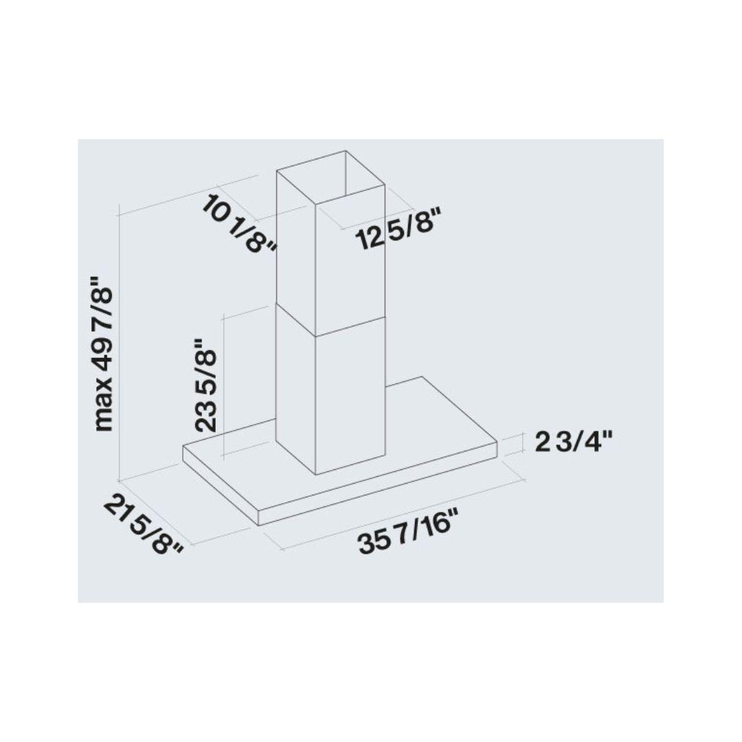 Falmec Plane Top 36 in. 500 CFM Island Mount Range Hood in Stainless Steel (FNPLS36I5SS-R)