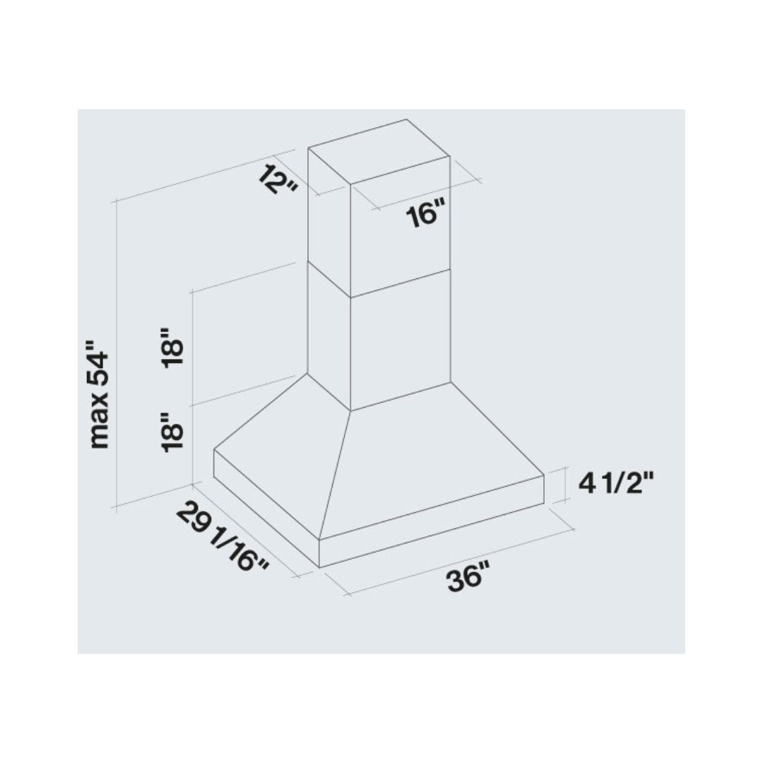 Falmec Pyramis Pro 36 in. 1000 CFM Island Mount Range Hood in Stainless Steel (FPDPR36I9SS-3)