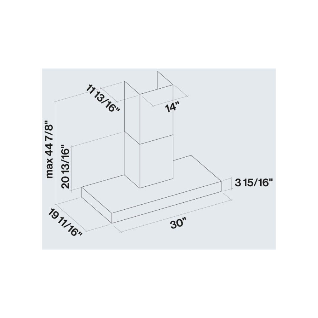 Falmec Line Pro NRS 600 CFM Wall Mount Range Hood in Stainless Steel with Size Options (FNLIN)