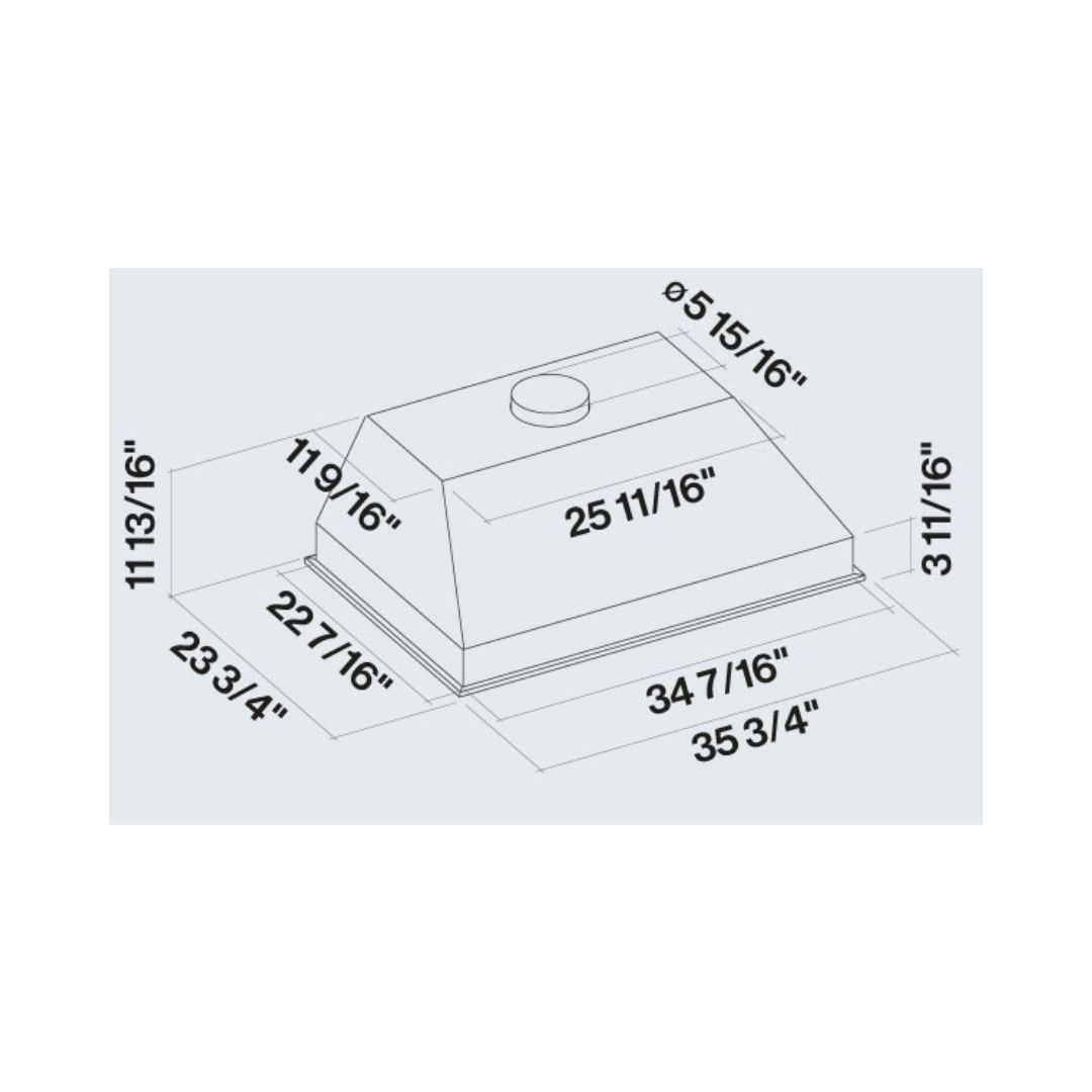 Falmec Massimo 36 in. Range Hood Insert in Stainless Steel with Size and Motor Options (FIMA)