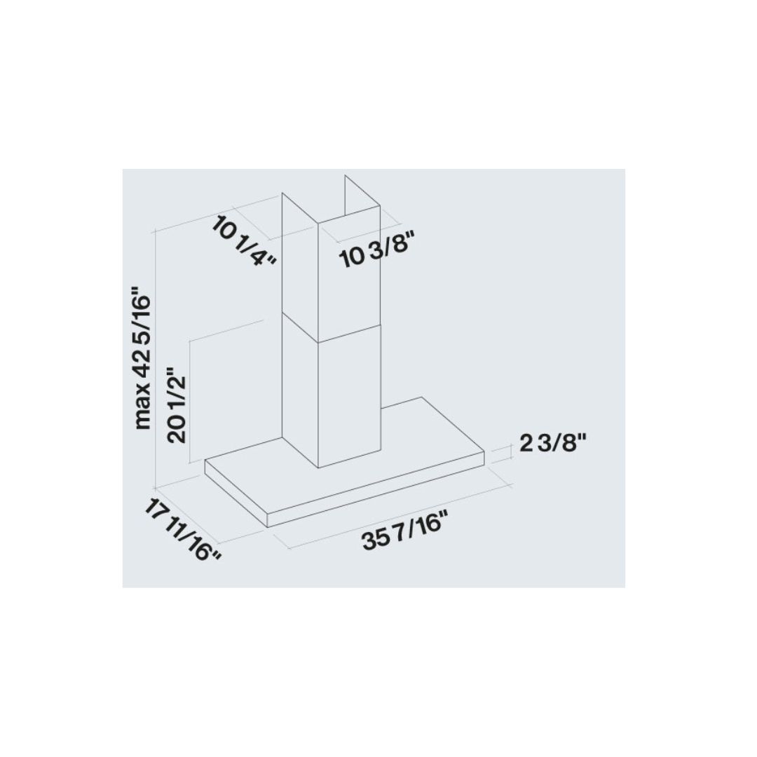 Falmec Mercurio 600 CFM Wall Mount Range Hood in Stainless Steel with Size Options (FPMEX)