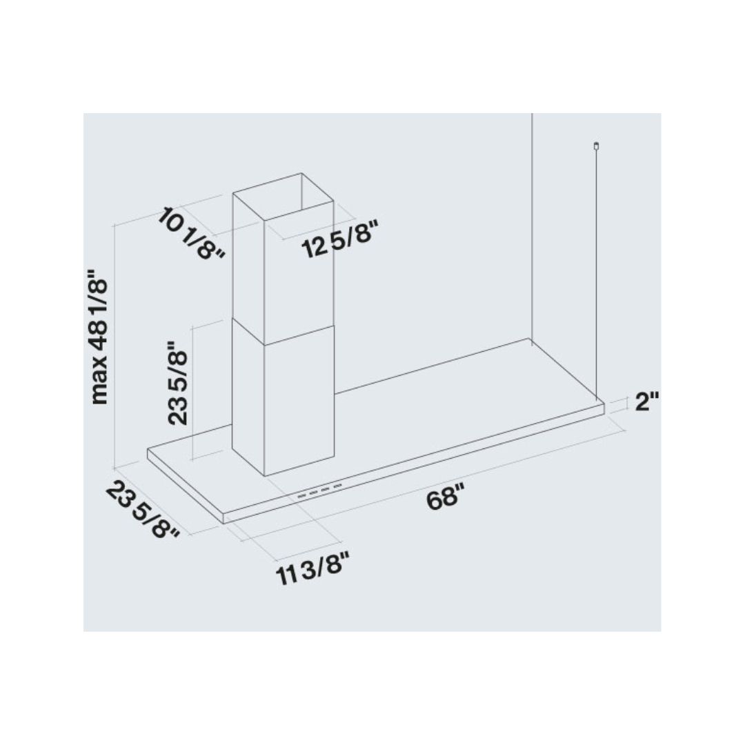 Falmec Lumen Isola 70 in. Overhang Island Mount Range Hood in Stainless Steel (FDLUM70I5SS)