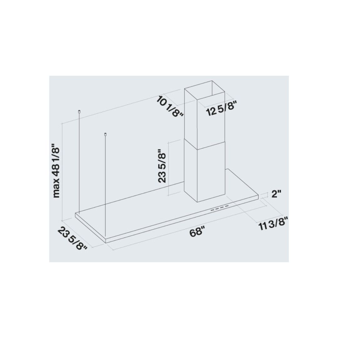 Falmec Lumen Isola 70 in. Overhang Island Mount Range Hood in Stainless Steel (FDLUM70I5SS)