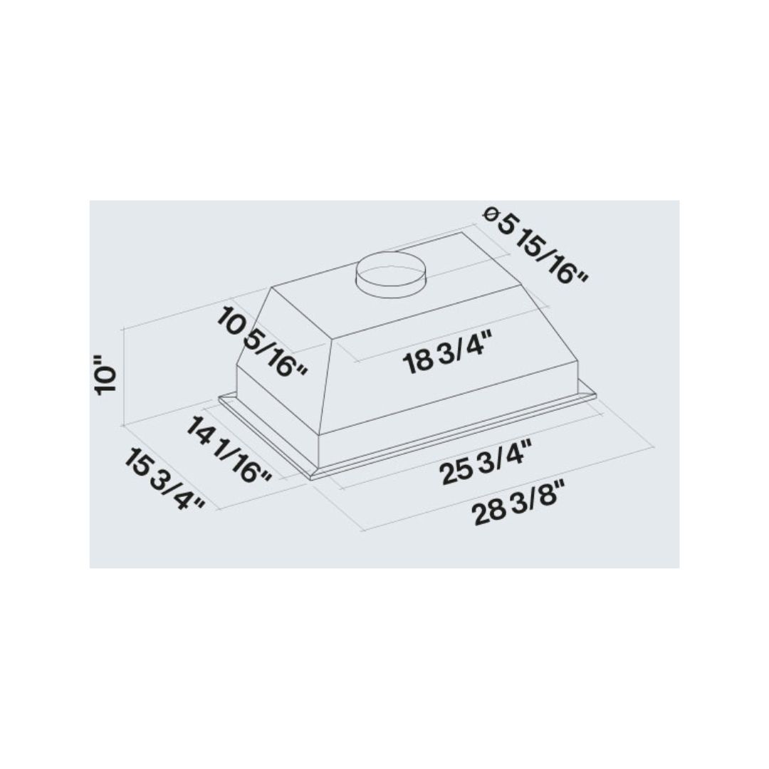 Falmec Danilo 28 in. 600 CFM Range Hood Insert in Stainless Steel (FIDAN28B6SS-3)