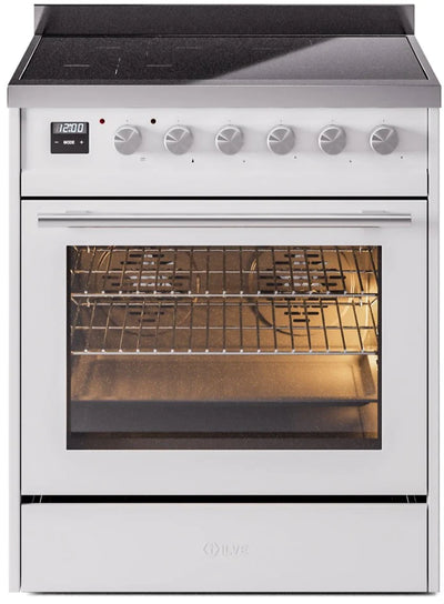 ILVE 30'' Professional Plus II Series Freestanding Electric Double Oven Range with 5 Elements, Triple Glass Cool Door, Convection Oven, TFT Oven Control Display and Child Lock - UPI304WMP
