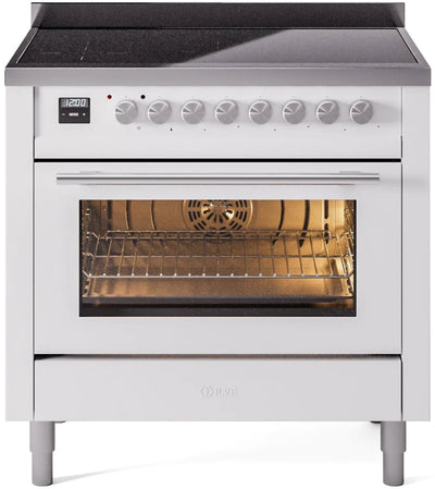 ILVE 36'' Professional Plus II Series Freestanding Electric Double Oven Range with 5 Elements, Triple Glass Cool Door, Convection Oven, TFT Oven Control Display and Child Lock - UPI366WMP