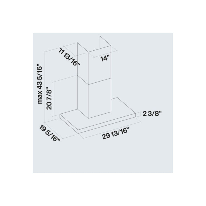 Falmec Plane NRS 500 CFM Wall Mount Range Hood in Stainless Steel with Size Options (FNPLS)