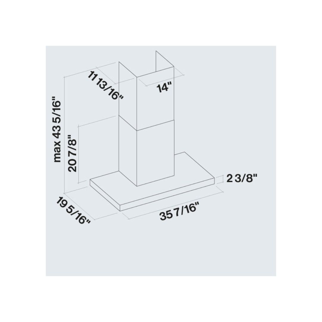 Falmec Plane NRS 500 CFM Wall Mount Range Hood in Stainless Steel with Size Options (FNPLS)