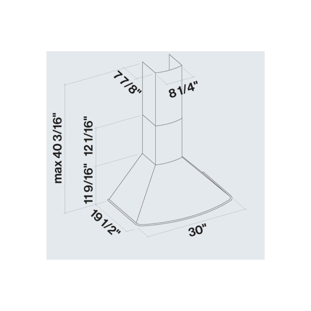 Falmec Afrodite 600 CFM Wall Mount Range Hood in Stainless Steel with Size Options (FPAFX)