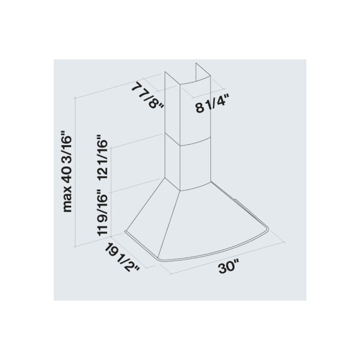 Falmec Afrodite 600 CFM Wall Mount Range Hood in Stainless Steel with Size Options (FPAFX)