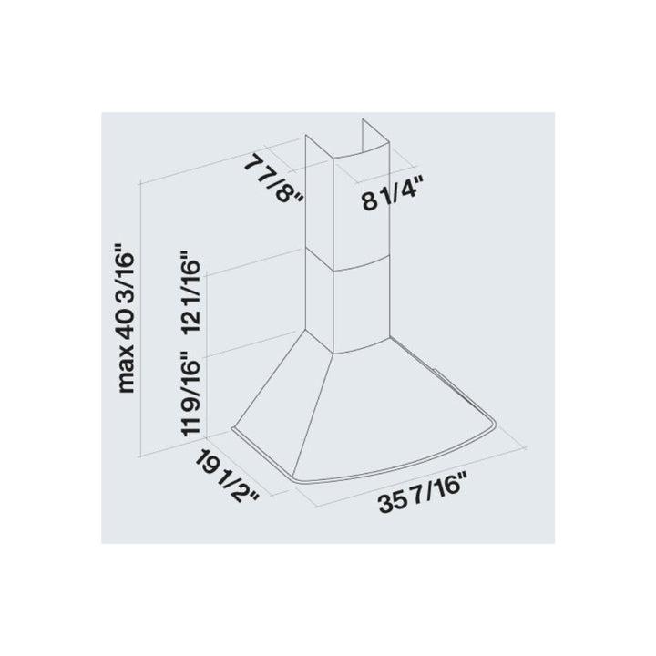 Falmec Afrodite 600 CFM Wall Mount Range Hood in Stainless Steel with Size Options (FPAFX)