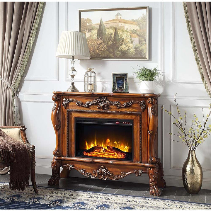 Acme Furniture Dresden Fireplace in Cherry Oak Finish AC01309