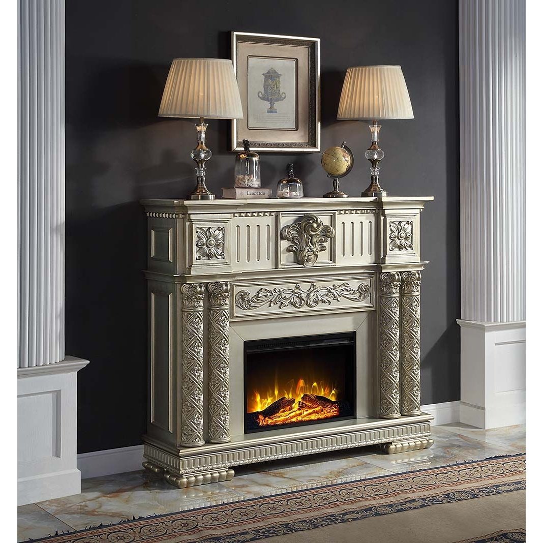 Acme Furniture Vendome Fireplace in Gold Patina Finish AC01311