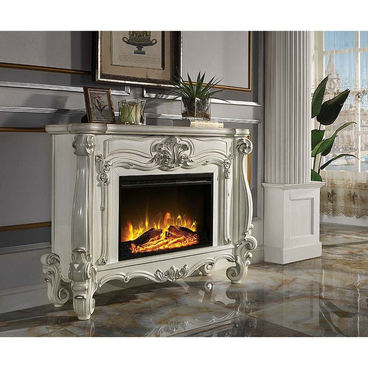 Acme Furniture Versailles Fireplace in Bone White Finish AC01316