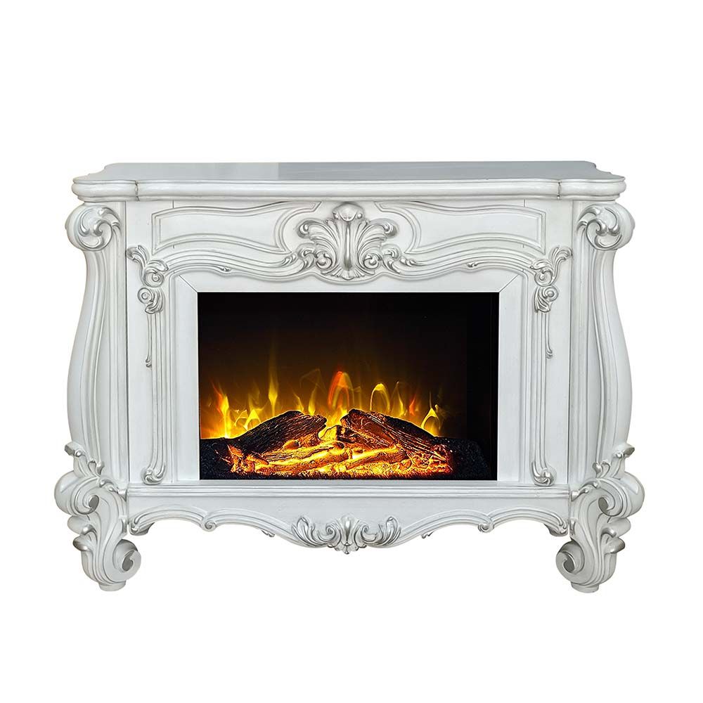 Acme Furniture Versailles Fireplace in Bone White Finish AC01316