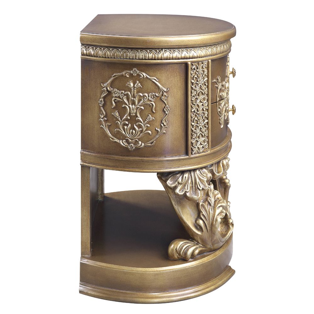 Acme Furniture Constantine Nightstand in Brown & Gold Finish BD00472