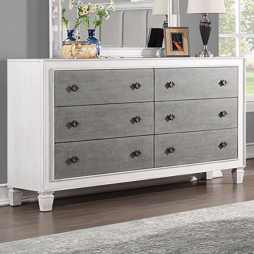 Acme Furniture Katia Dresser in Rustic Gray & Weathered White Finish BD00663